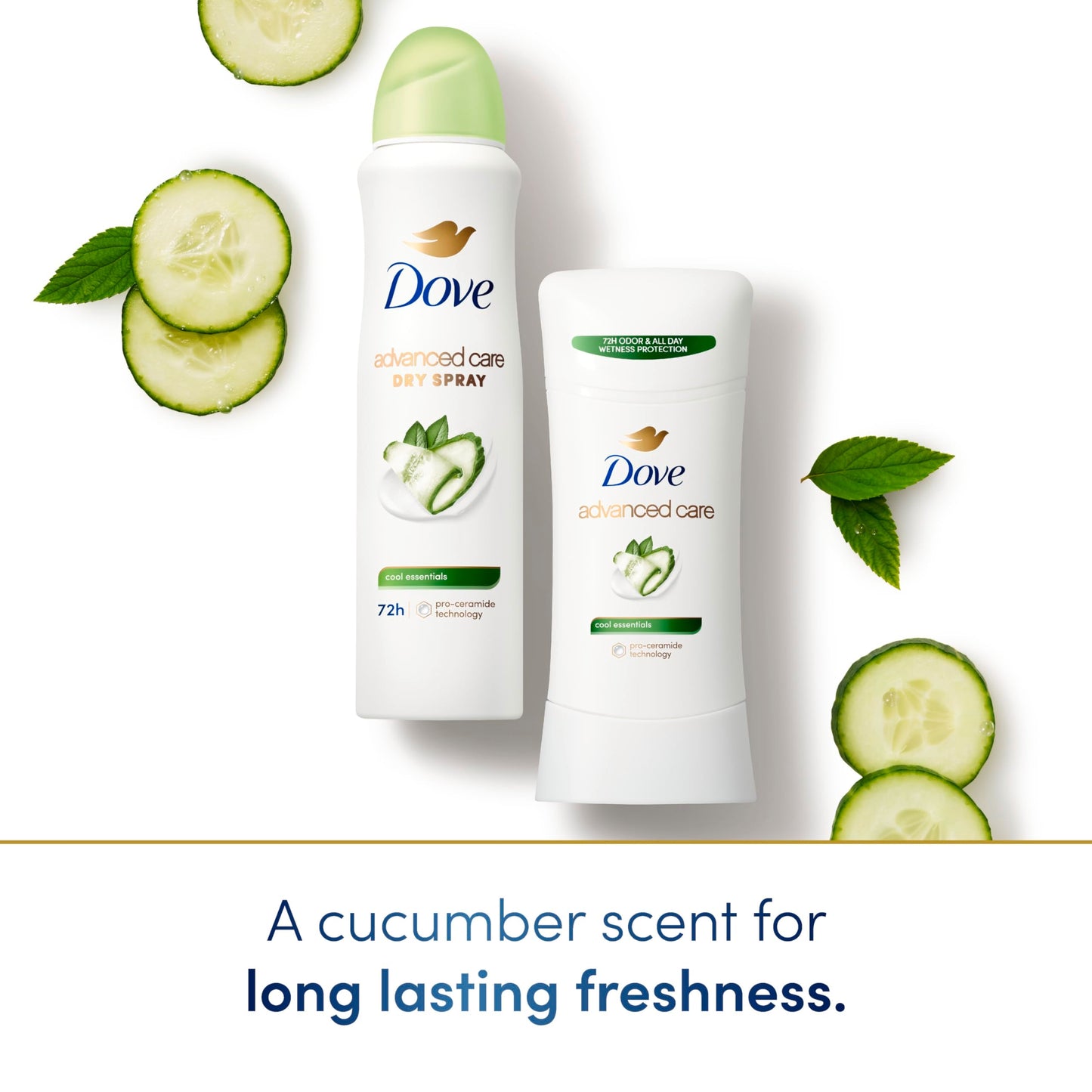 Dove Advanced Care Antiperspirant Deodorant Stick Cool Essentials 4 ct for helping your skin barrier repair after shaving 72 hour odor control Beauty and Personal Care Dove