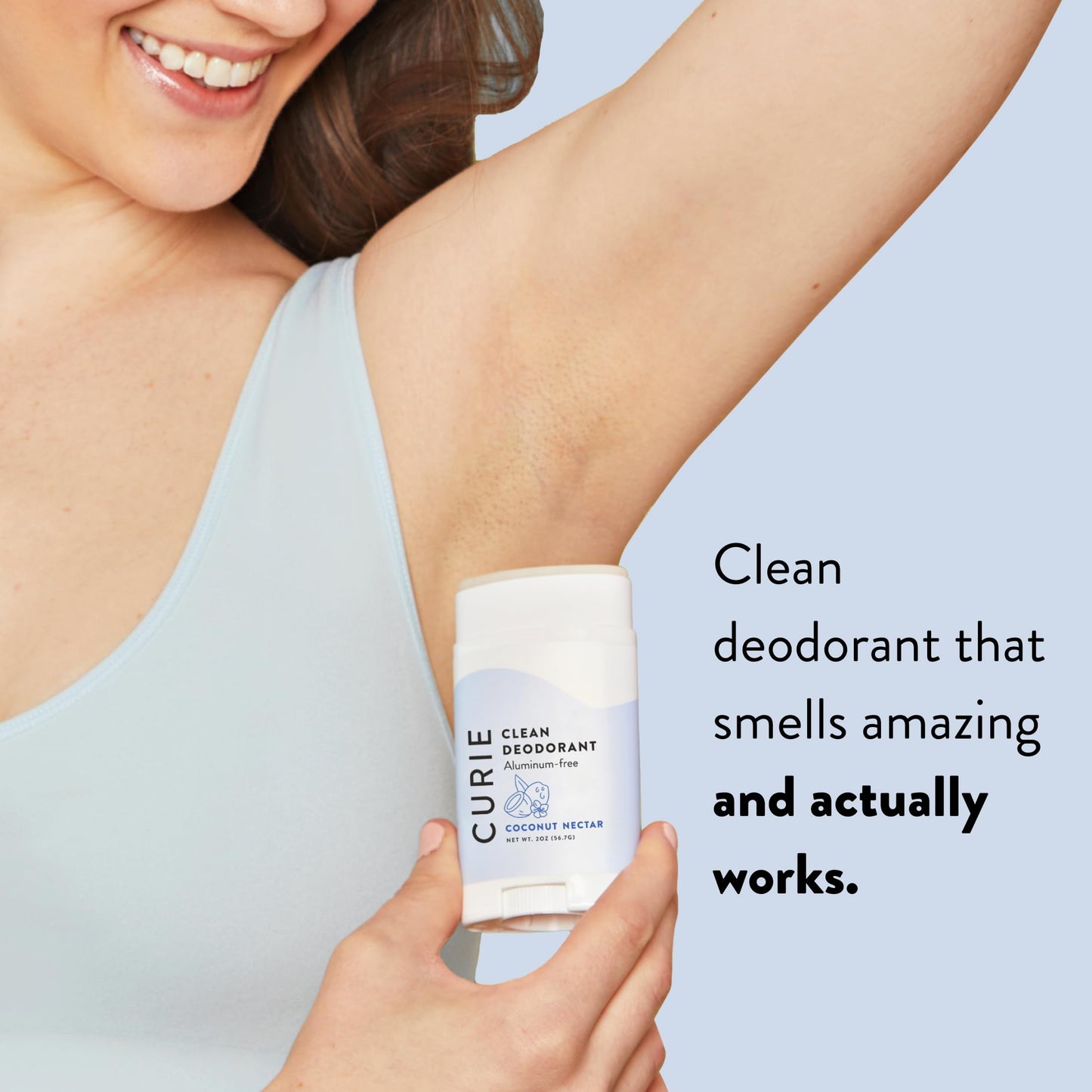 Curie Aluminum Free Deodorant - Coconut Nectar 2oz Stick -Natural Deodorant, Paraben Free, Cruelty Free, Non-Toxic Beauty and Personal Care Curie