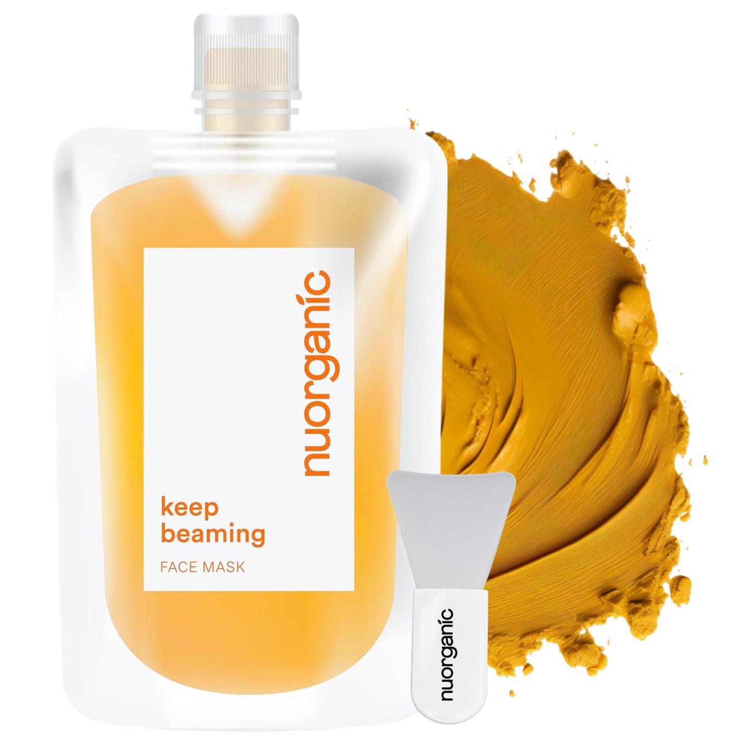 nuorganic Turmeric Face Mask - Soothing, Acne Clearing, Pore Refining, Exfoliating - New Airtight Squeezy Tube, Stays Fresh for 12 Months - Clean Beauty & Personal Care NuOrganic Cosmetics
