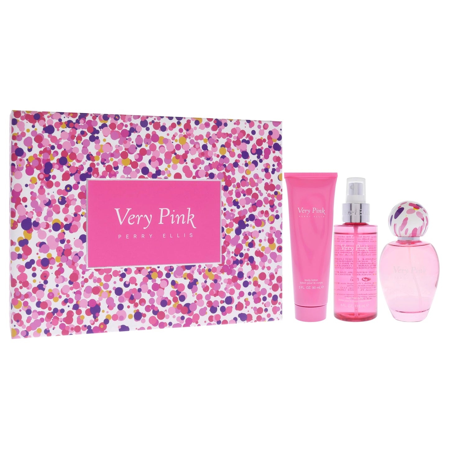 Perry Ellis Very Pink by Perry Ellis for Women - 3 Pc Gift Set 3.4oz EDP Spray, 3oz Body Lotion, 4oz Body Mist Beauty & Personal Care Perry Ellis