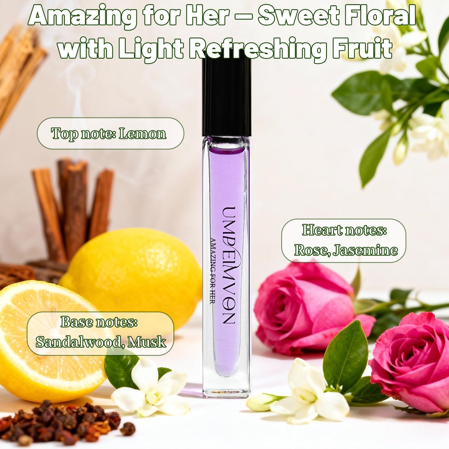 Umpeimvon 3 Pack Marshmallow Blush Perfume Oils for Women, Pink Blush Perfume Oil Roll On, Sweet Floral and Fruity, Travel Size 0.33 Fl. Oz Beauty & Personal Care Umpeimvon