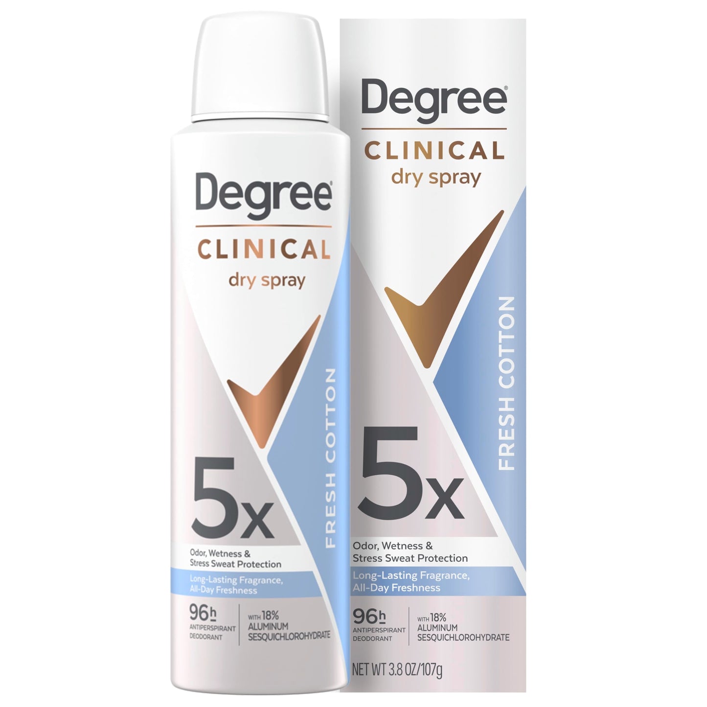 Degree dry spray for 96 Hour sweat and odor protection Fresh Cotton 5X protection 3.8oz Beauty and Personal Care Degree Default Title