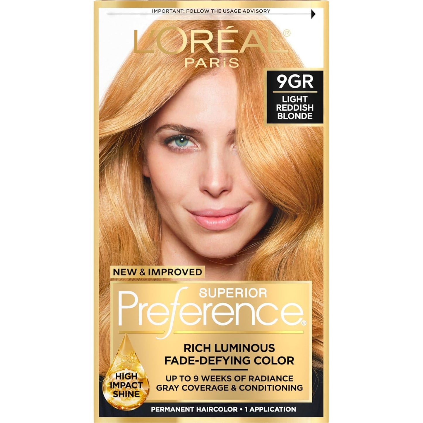 L'Oreal Superior Preference - 9GR Light Reddish Blonde (Warmer) 1 Each (Pack of 3) Beauty & Personal Care L'Oreal Paris