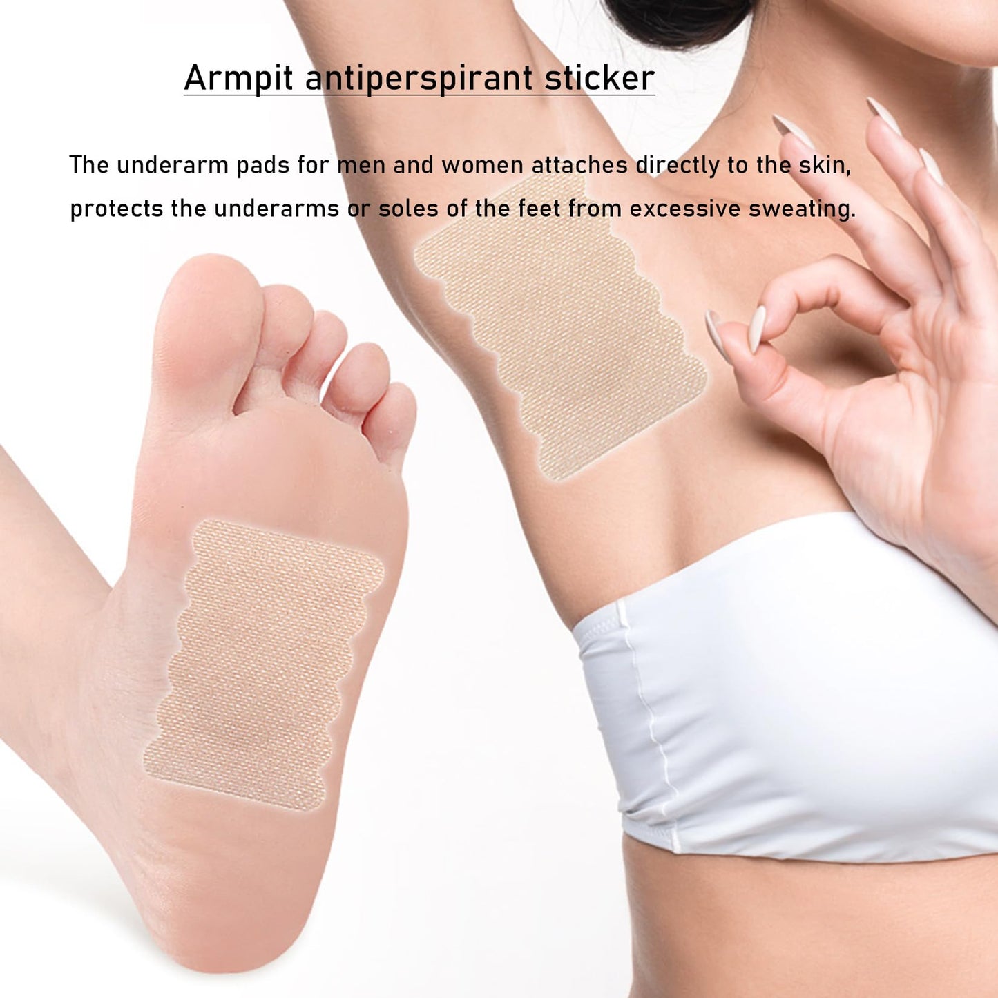Natural Disposable Underarm Sweat Pads for Women and Men,Underarm Antiperspirant Patch,Invisible Self Adhesive Breathable Armpit Sweat Pad,Comfortable Beauty and Personal Care JHTSOLE