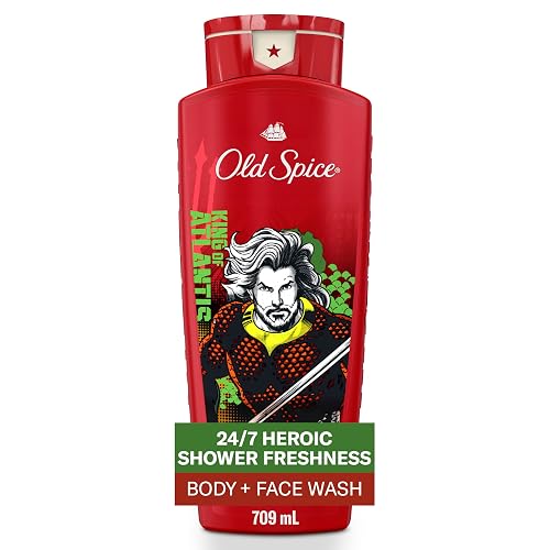 Old Spice Body Wash for Men, Aquaman: King of Atlantis, 3X Defense, 24/7 Shower Fresh with Lasting Scent, Cleansing 2-in-1 Body & Face Wash, Smell Beauty & Personal Care Old Spice