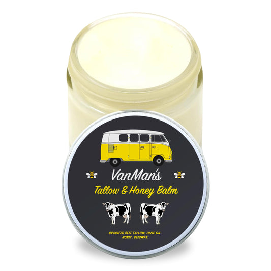 Vanman's Tallow and Honey Balm With No Added Scent - Face Moisturizer with Grass-Fed/Finished Beef Tallow for Skin, Organic Raw Honey and Beeswax Beauty and Personal Care The VanMan Company Default Title