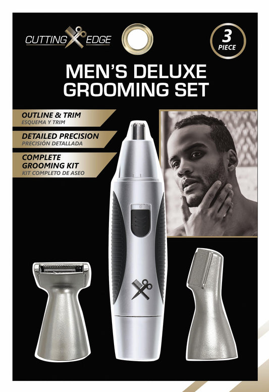 Cutting Edge Grooming Set for Men, Includes Ear and Nose Hair Trimmer and Detail Trimmer, 3 Piece Grooming Kit for Men, Trim, Detail, Outline, Great Beauty and Personal Care Cutting Edge