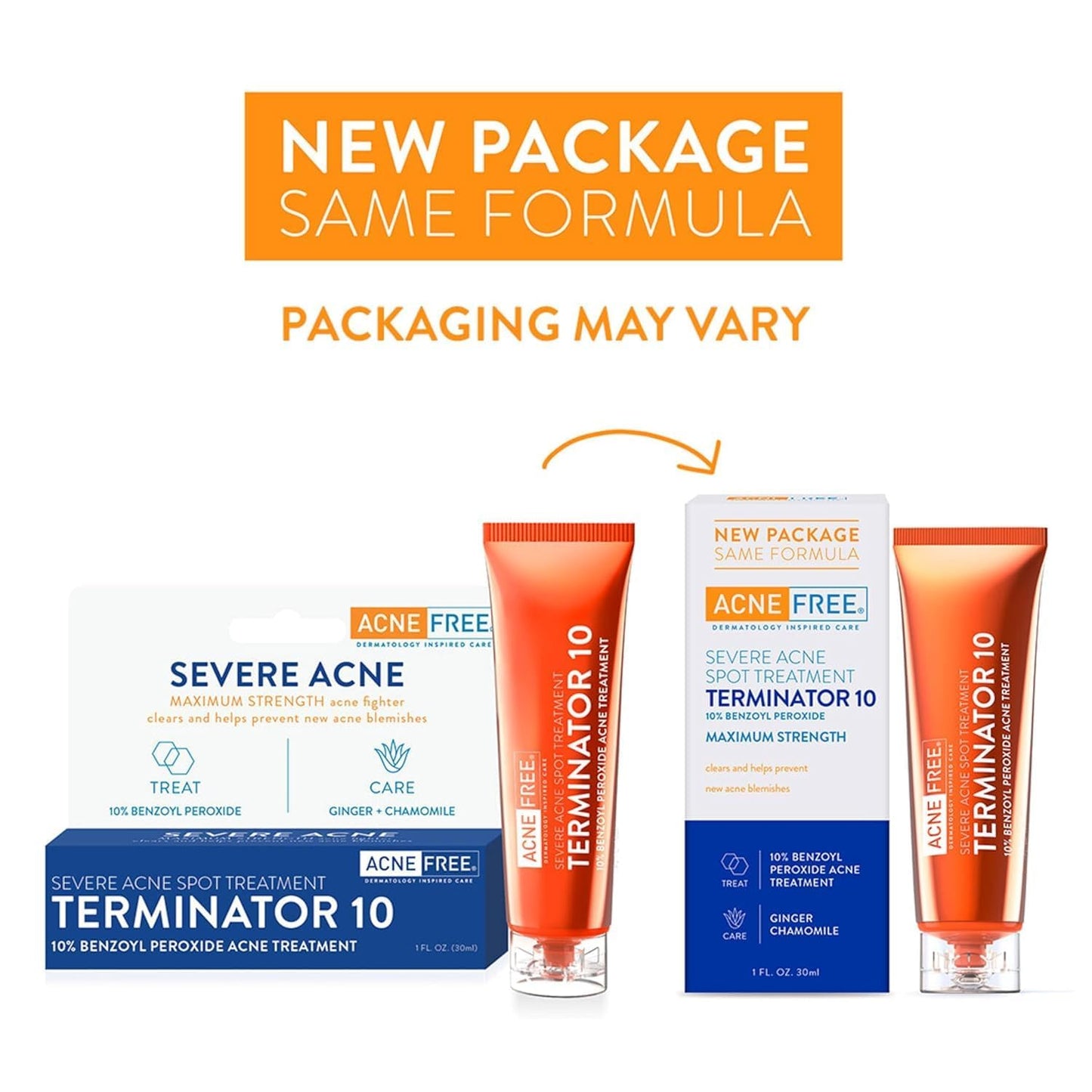 AcneFree Terminator 10 Acne Spot Treatment with Benzoyl Peroxide 10% Maximum Strength Acne Cream Treatment, 1 Ounce - Pack Of 1 Beauty & Personal Care AcneFree