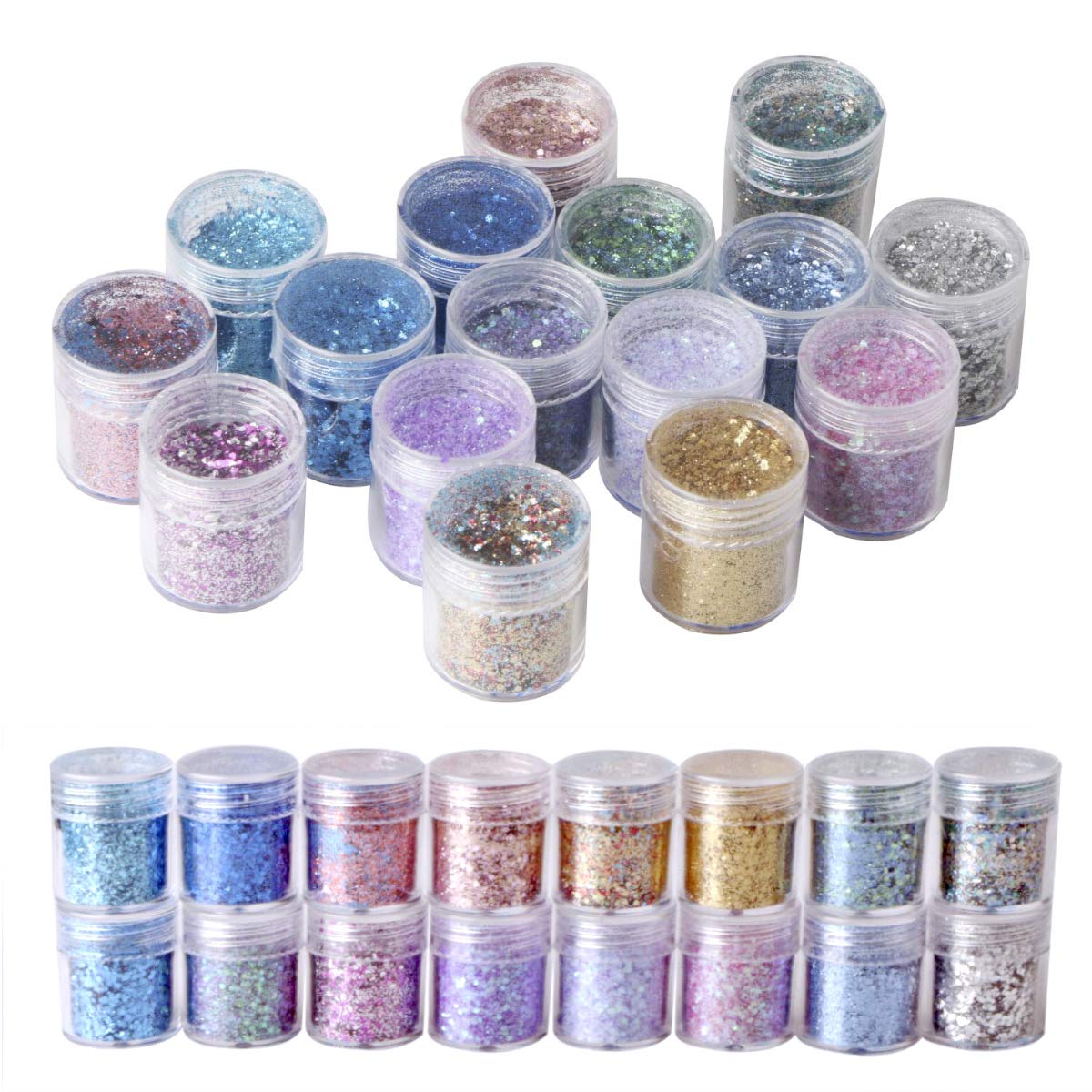 Unime Body Glitter 16 Colors Chunky Glitter for Body Face Hair Make Up Nail Art Mixed Color Glitter Beauty & Personal Care UNIME