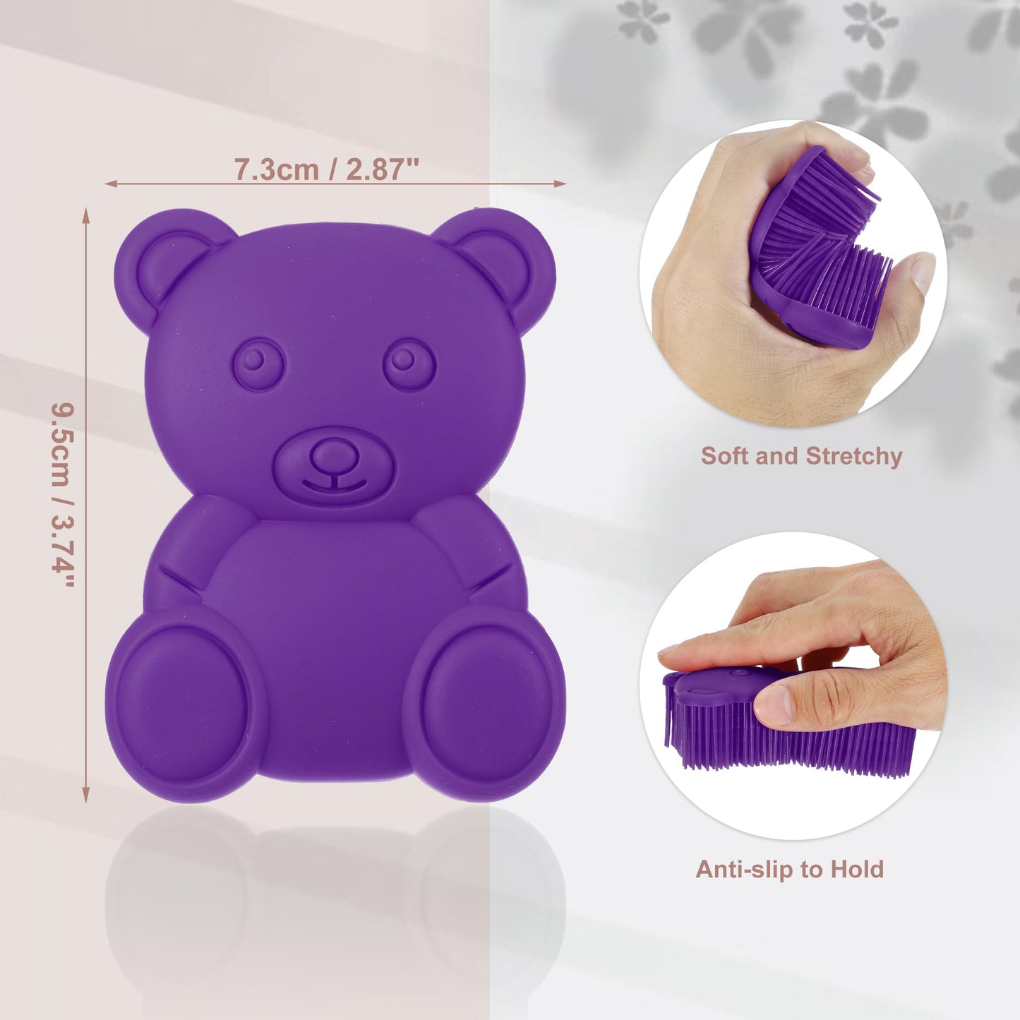 VOCOSTE Soft Silicone Body Scrubber, Sensory Brushes, Silicone Loofah, Pet Shower Brush, Bath Brush, Purple Beauty and Personal Care VOCOSTE