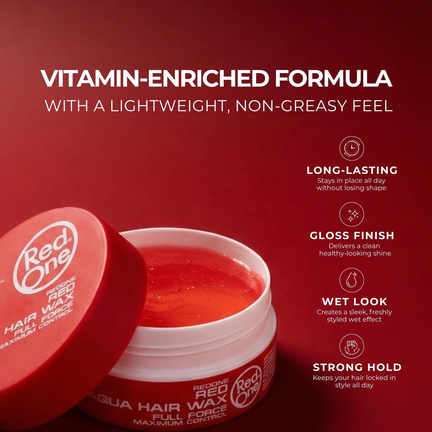 Redone Hair Wax Red 150ml | Ultra Hold & Maximum Control | High Shine Styling Wax for Men & Women | Edge Control & Non-Sticky Finish | Strawberry Beauty and Personal Care Redone