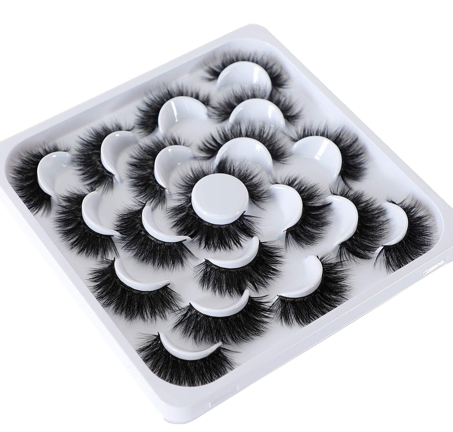 Newcally Lashes 3D Fake Eyelashes 18MM Dramatic Faux Mink Eyelashes Pack 10 Pairs Thick Long Volume False Eye Lashes Beauty & Personal Care Newcally
