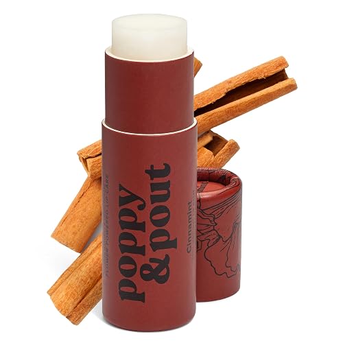 Poppy & Pout Cinnamint Jumbo Lip Balm | All Natural Lip Balms & Moisturizers | Hydrates with Beeswax, Vitamin E, Organic Coconut Oil | Cruelty-Free | Beauty & Personal Care Poppy & Pout