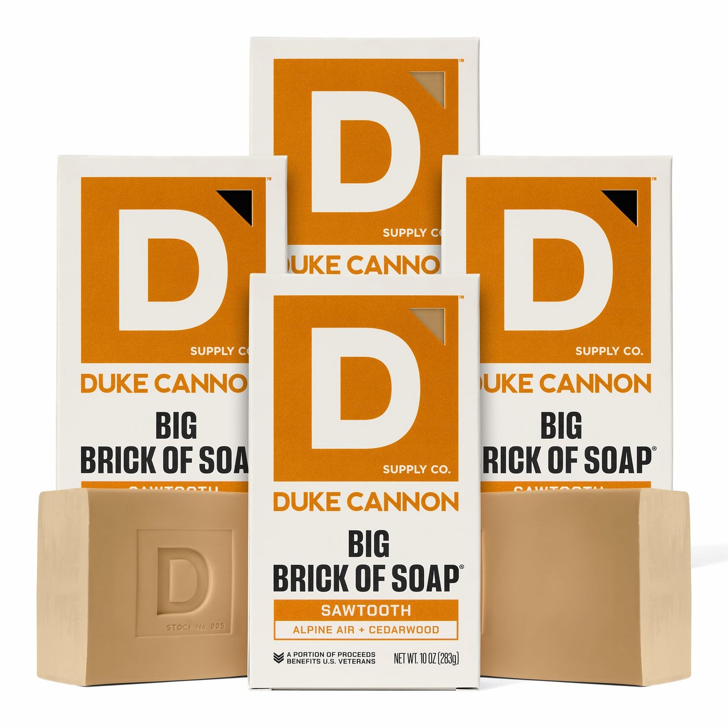 Duke Cannon Sawtooth Big Brick of Soap 4-Pack, 10 oz Each - Alpine Air & Cedarwood Scent, Large Triple-Milled Bar Soap for Men, Long-Lasting Beauty & Personal Care Duke Cannon Supply Co.