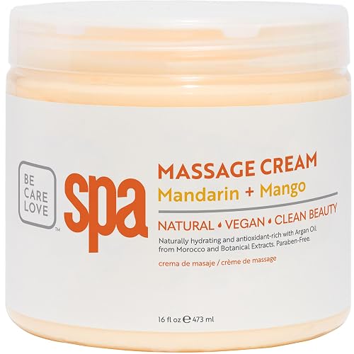 BCL SPA Massage Cream organic Mandarin + Mango body lotion with shea butter, aloe vera, peppermint, argan and jojoba oils, body cream to invigorate Beauty & Personal Care BCL SPA