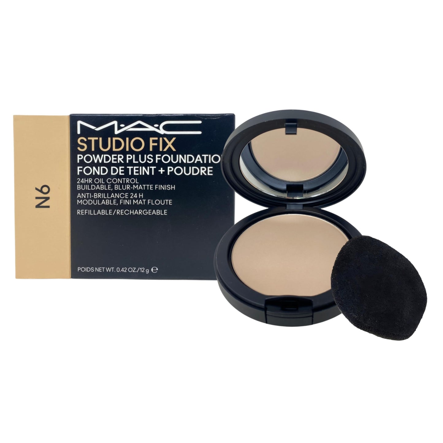 M·A·C Cosmetics Studio Fix Powder Plus Foundation 24HR Oil Control Refillable - N6 (0.42 oz / 12 g) Beauty & Personal Care MAC