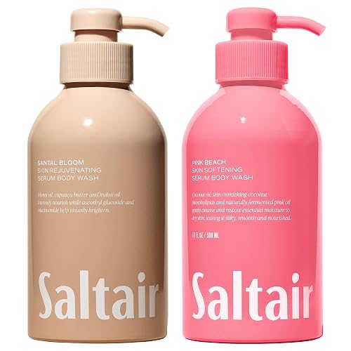 Saltair Body Wash Variety Pack - Santal Vanilla: Santal Bloom & Pink Beach - Moisturizing Body Wash - Scented Shower Gel for Women and Men - 2x 17oz Beauty & Personal Care Saltair