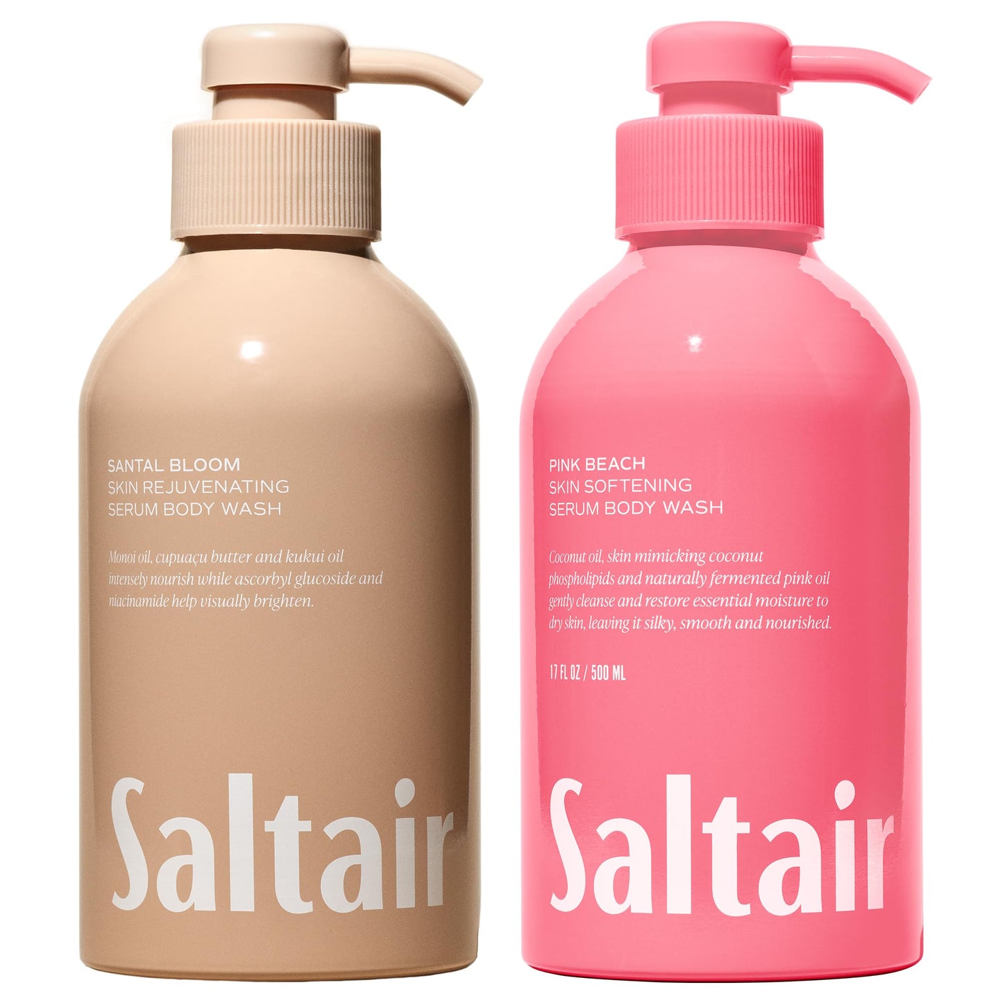 Saltair Body Wash Variety Pack - Santal Vanilla: Santal Bloom & Pink Beach - Moisturizing Body Wash - Scented Shower Gel for Women and Men - 2x 17oz Beauty & Personal Care Saltair