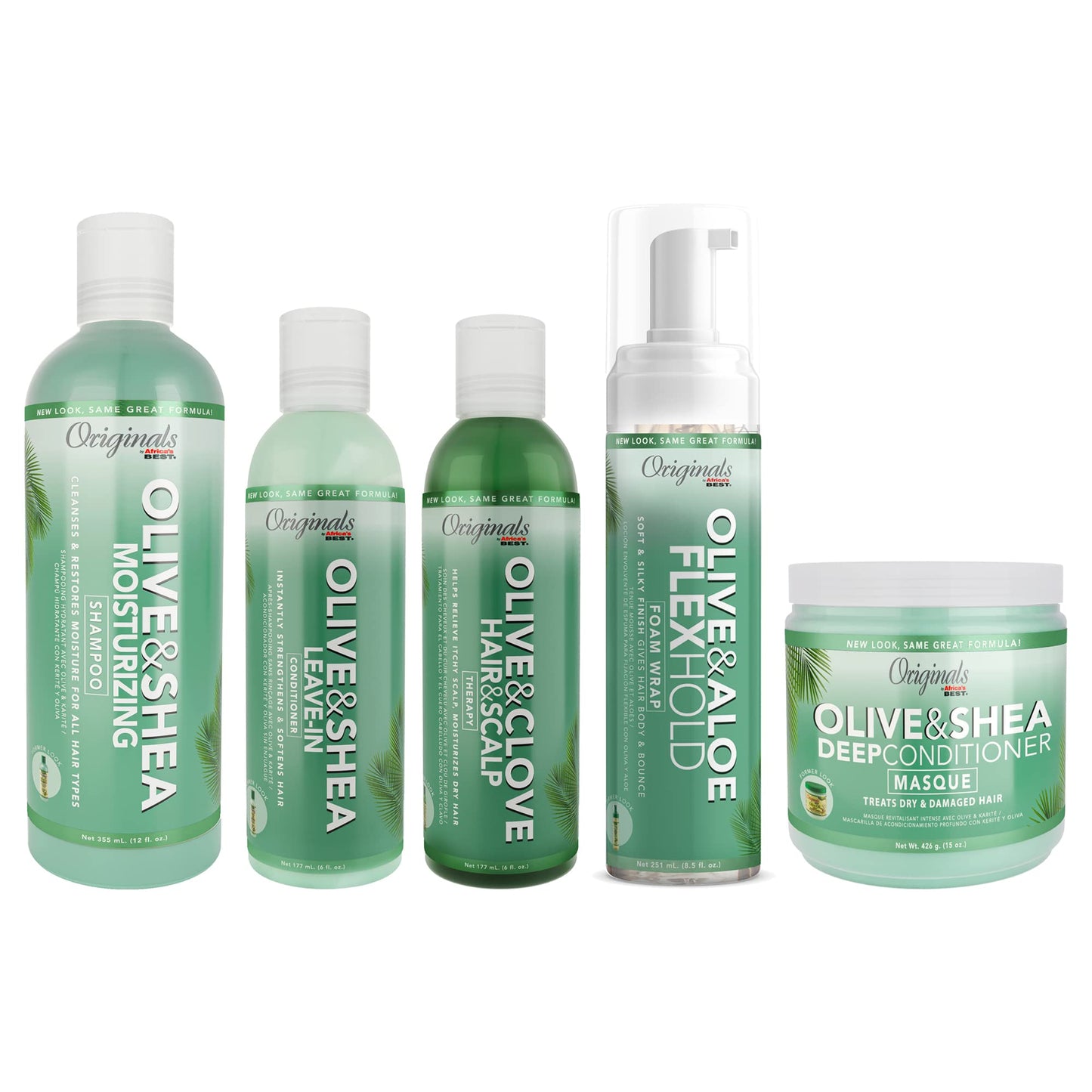 Originals by Africa's Best Wash Day Deluxe Bundle Includes: Olive & Shea Shampoo & Conditioner, Olive & Shea Leave In Conditioner, Olive & Clove Oil Beauty & Personal Care Originals by Africa's Best