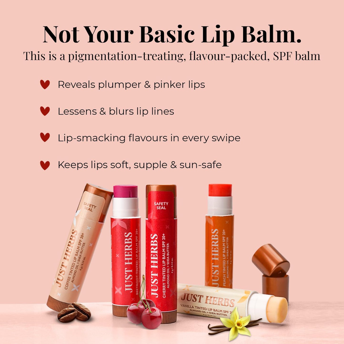 Just Herbs Tinted Lip Balm SPF 20+ Beetroot Beauty and Personal Care Just Herbs