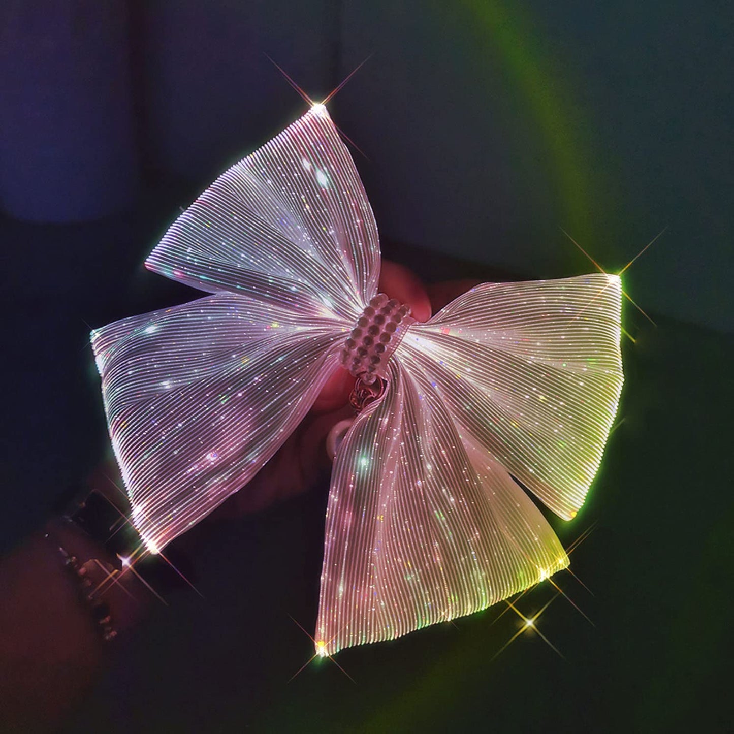 Lumisonata LED Light-Up Handmade Jumbo Bow-Knot Hair Clips - Satin Alligator Barrettes and Accessories for Women Beauty & Personal Care lumisonata