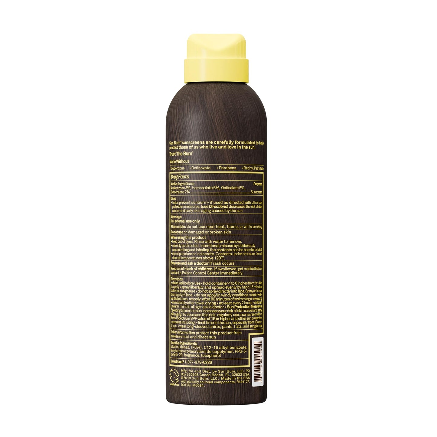 Sun Bum Original SPF 15 Sunscreen Body Spray - Broad Spectrum Moisturizing Sunscreen with Vitamin E - Hawaii 104 Act Compliant (Made without Beauty & Personal Care Sun Bum