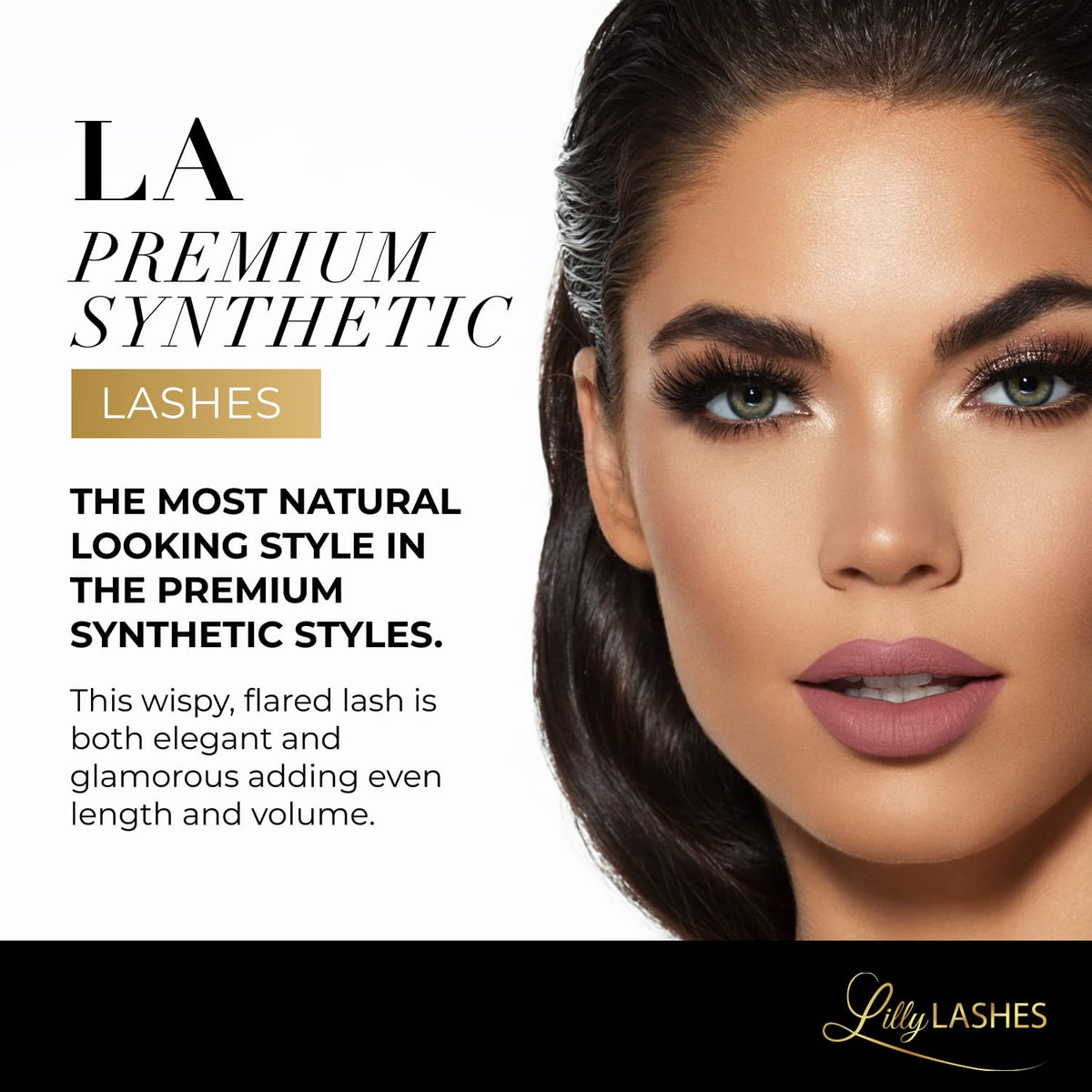 Lilly Lashes Premium Synthetic Lashes LA, Fake Eyelashes Natural Look, Full Bodied Natural Look, False Lashes, Vegan Strip Lash, Reusable Up to 10