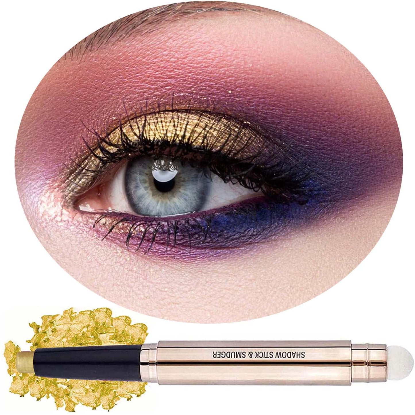 OVIQERKI 18 color eyeshadows stick shimmer,Highlighter waterproof eyeshadow pen,Colour pop eye makeup (14# Gold Shimmer) Beauty & Personal Care OVIQERKI