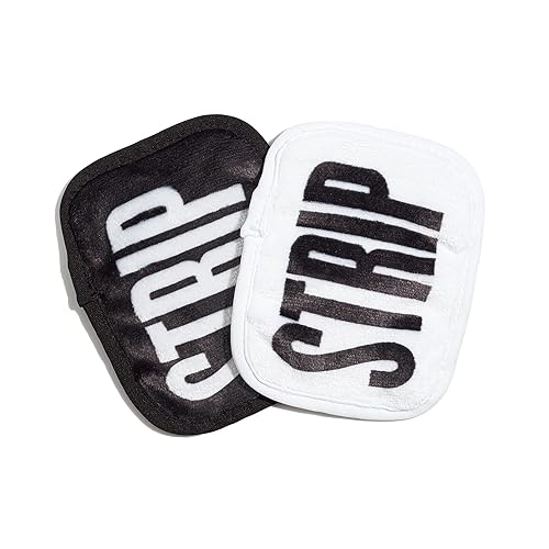 STRIP MAKEUP - Reusable Cleansing Wipes Black/White - - 2-sided, sustainable, washable microfiber cloths - Pack of 7 Beauty & Personal Care STRIP MAKEUP