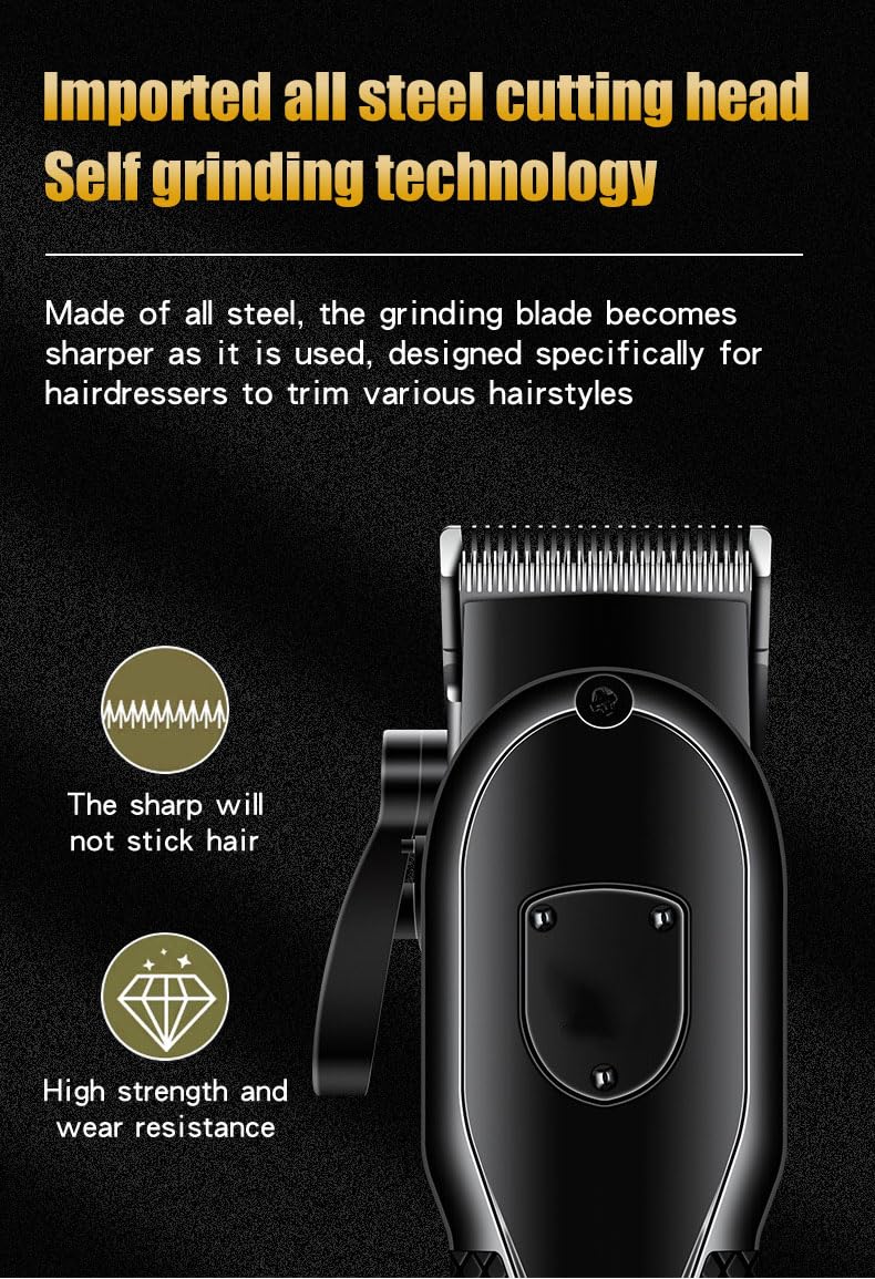 GLESVOWIO Household Digital Display Professional Hair Clipper Clippers and Trimmers Set with 4 Guide Combs Electric Cutting Machine Low Noise Beauty and Personal Care GLESVOWIO