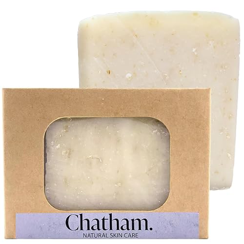 Chatham Unwind Lavender Lemon Oatmeal Moisturizing Soap Bar 5oz for Dry Skin, 100% Natural Ingredients, Shea Butter FREE, and Essential Oils Beauty & Personal Care Chatham Natural Skin Care