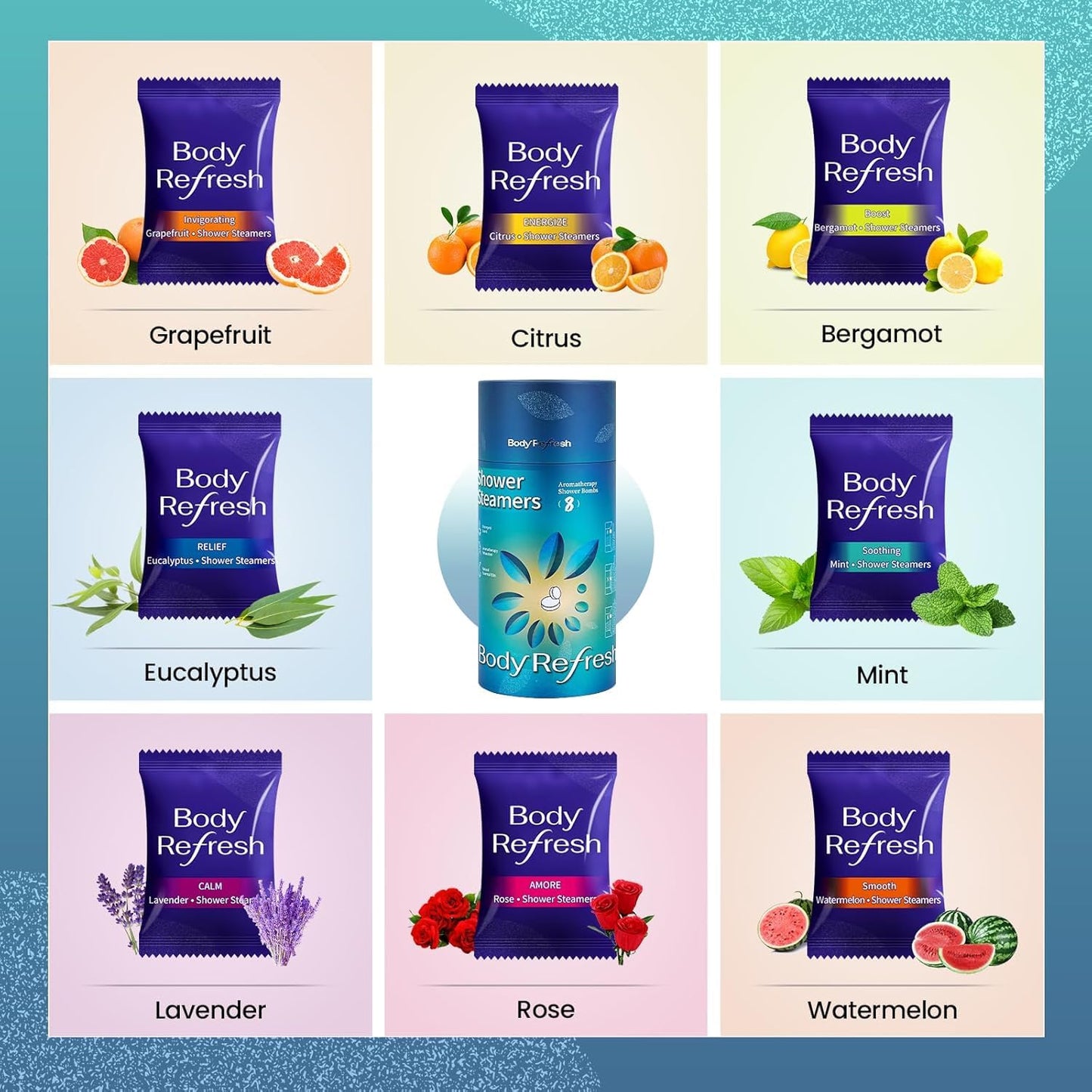 Shower Steamers Aromatherapy 8 Pack - Shower Bombs with Essential Oil, Gift for Dad Husband Boyfriend Him,Birthday Gifts for Men, Self Care Home Spa Beauty and Personal Care BodyRefresh