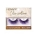 iENVY False Eyelashes Real Mink Color Couture Full Colored Lashes Maximum Fluffiness and Volume Fake Eyelashes (Purple) Beauty & Personal Care i•ENVY