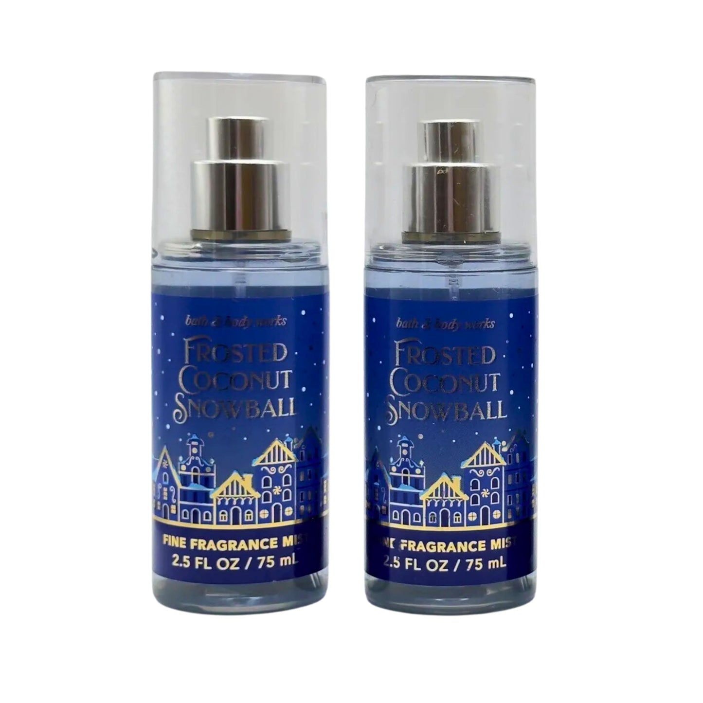 Bath & Body Works Mini Travel Size Fine Fragrance Mists, 2.5oz Each, Set of 2 (Frosted Coconut Snowball) Beauty & Personal Care Bath & Body Works
