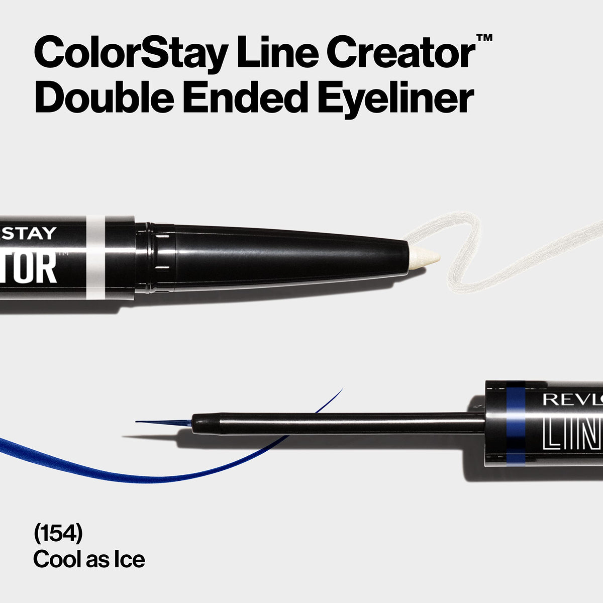 REVLON Liquid Eyeliner & Smoky Kohl Pencil, ColorStay Line Creator Eye Makeup, Waterproof & Transferproof, 154 Cool as Ice, 0.004 oz Beauty & Personal Care REVLON
