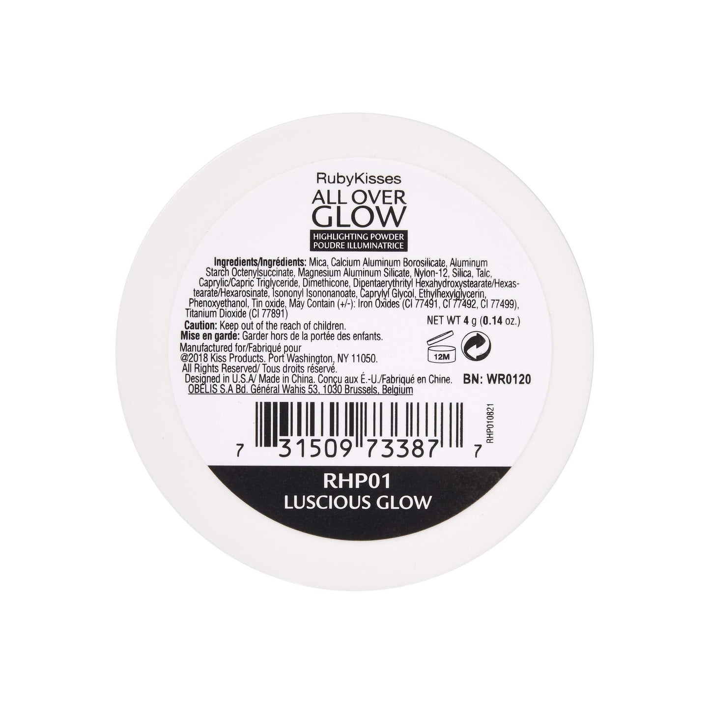 RK All Over Glow Highlighting Powder 4g / 0.14oz (Luscious Glow) Beauty & Personal Care Ruby Kisses