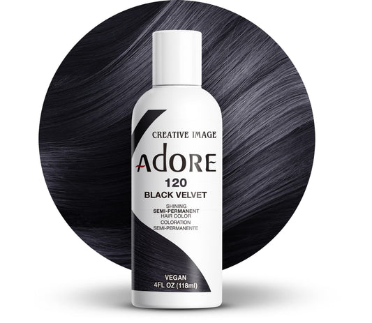 Adore Semi Permanent Hair Color - Vegan and Cruelty-Free Hair Dye - 4 Fl Oz - 120 Black Velvet (Pack of 3) Beauty & Personal Care Adore