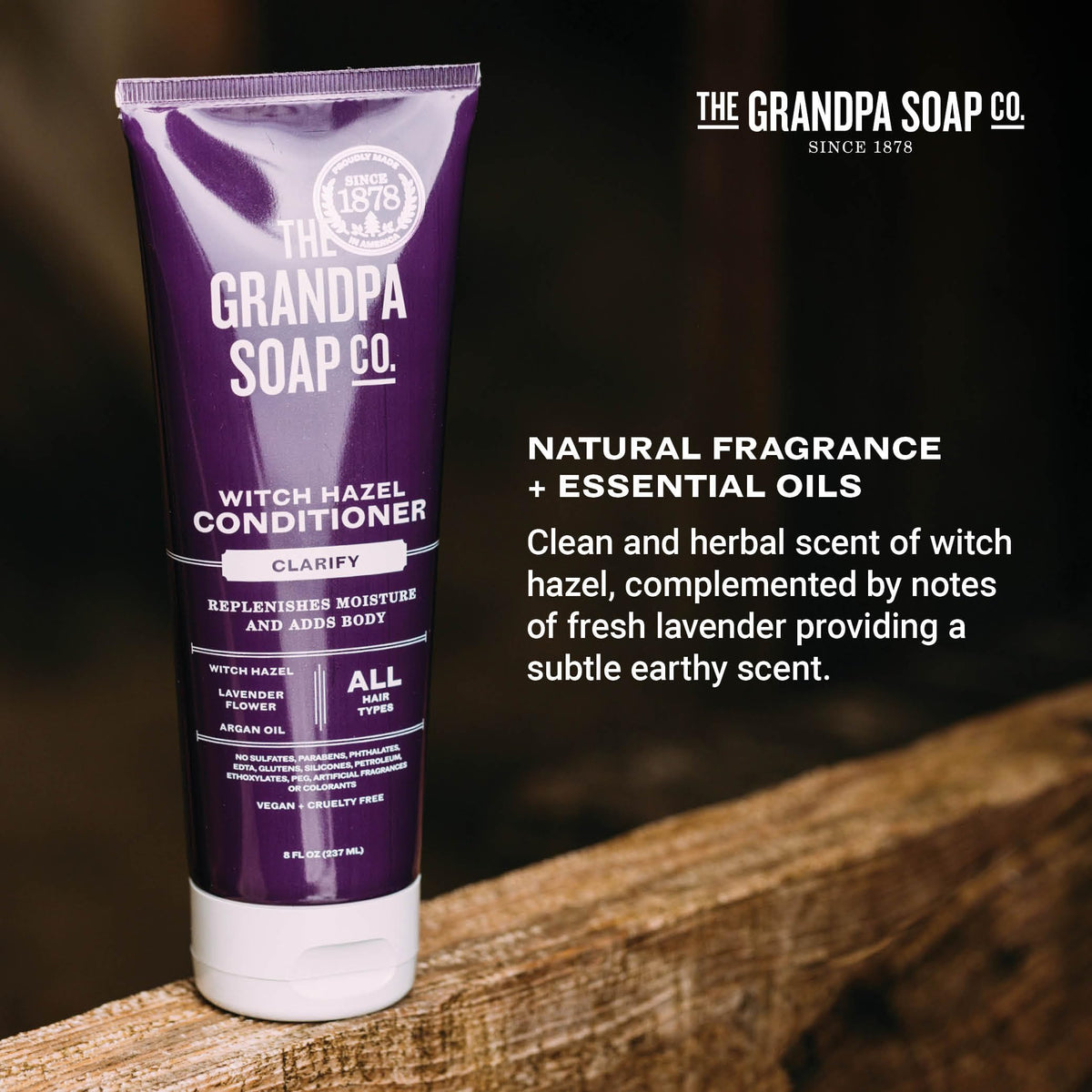 The Grandpa Soap Company Clarifying Witch Hazel Conditioner - Relieves Scalp Conditions and Protects Against Buildup, With Lavender Flower, Sulfates Beauty & Personal Care The Grandpa Soap Company