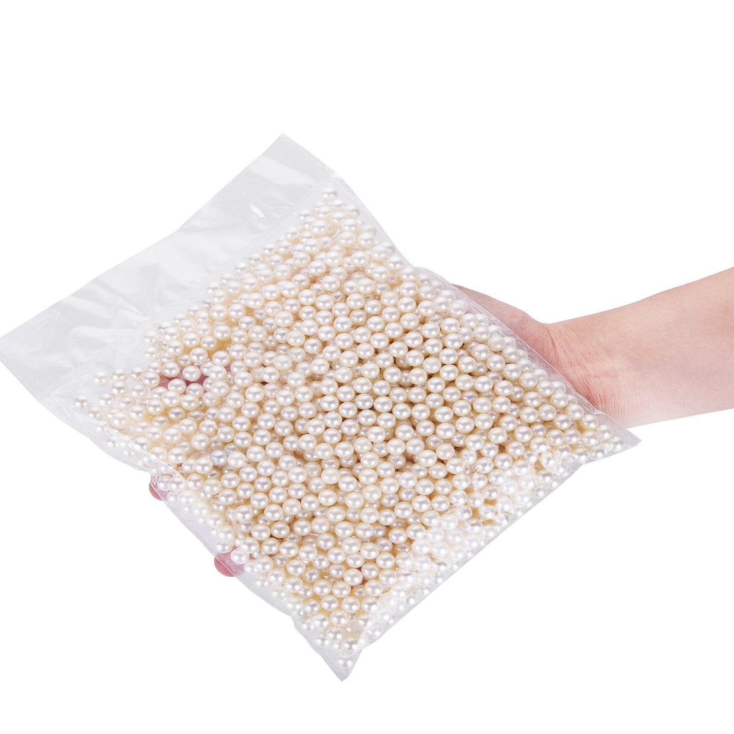 Makeup Beads for Brushes, Art Faux Pearls, HBlife 1100-Piece Round Pearl Beads to Hold Makeup Brush, Lipstick, Mascara, Eyeliner, 8mm (Beige) Beauty & Personal Care HBlife