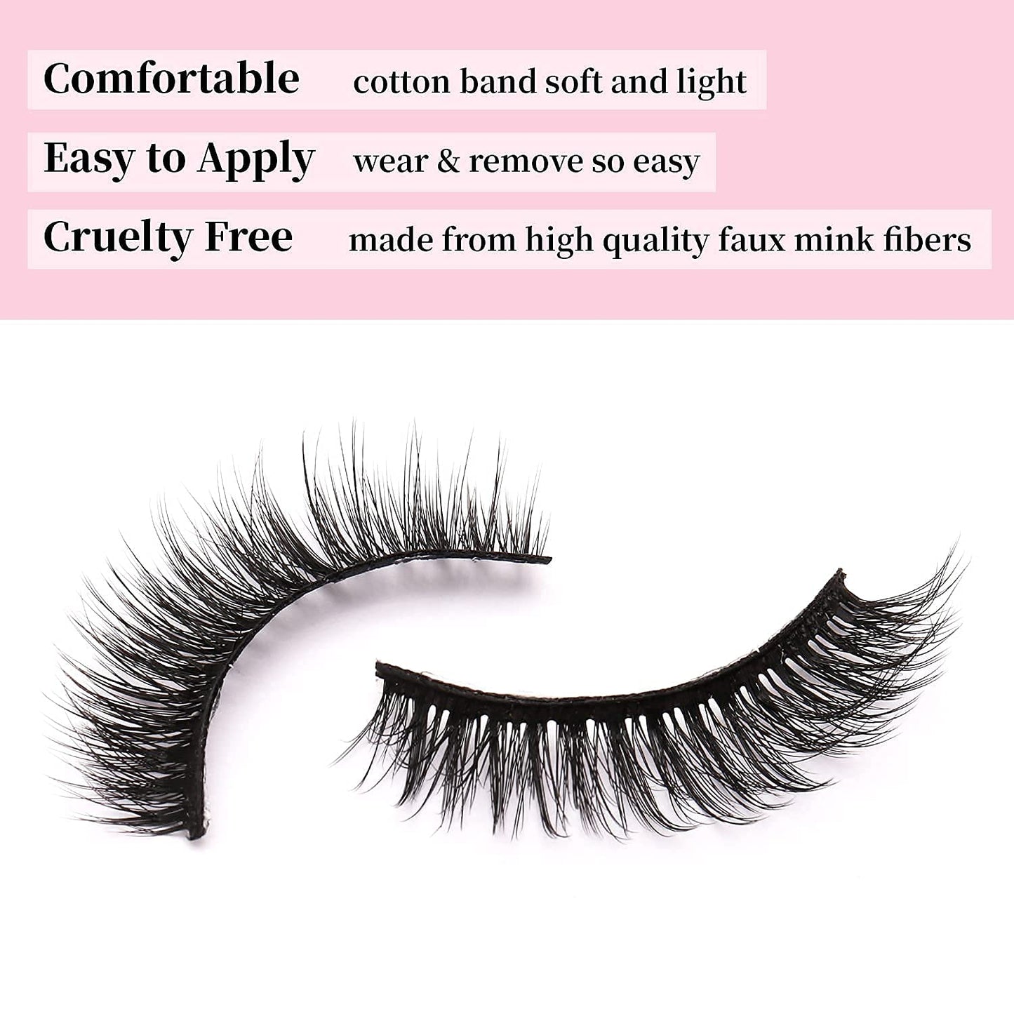False Lashes Natural Look 6D Thick Faux Mink Lashes 10 Pairs 100% Handmake Reusable Fluffy Volume Full Strip Eye Lashes Beauty & Personal Care Tumzzle