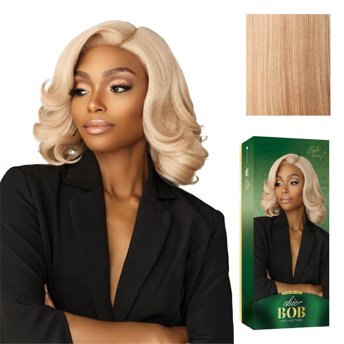Sensationnel Chicbob Lace Frontwig-Lob Unit 7, ASHPEACHBLONDE