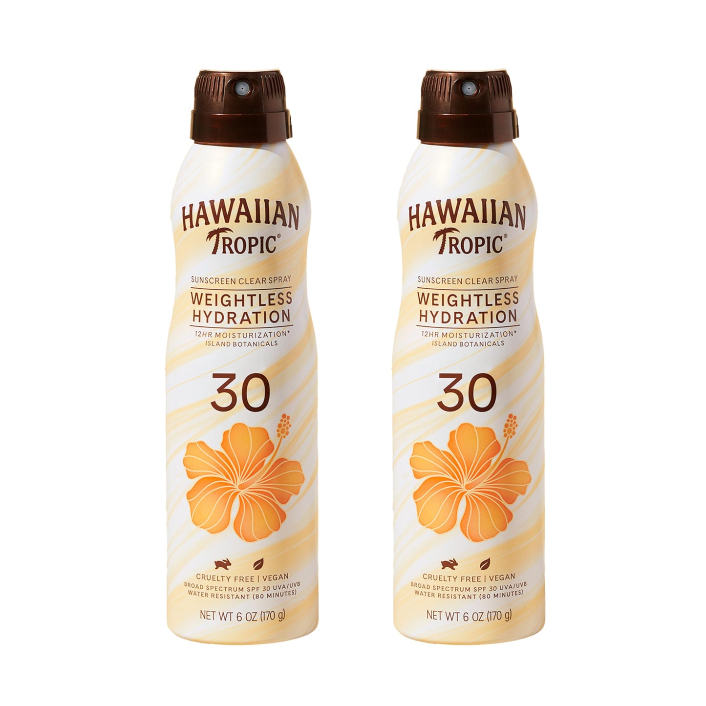 Hawaiian Tropic Weightless Hydration Clear Spray Sunscreen SPF 30, 6oz | SPF 30 Sunscreen Spray, Sunblock, Oxybenzone-Free, 6oz each Twin Pack Beauty & Personal Care Hawaiian Tropic