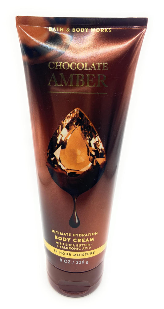 Bath and Body Works Chocolate Amber 24 Hour Moisturizing Body Cream - 8 oz / 226 g Beauty & Personal Care Bath & Body Works