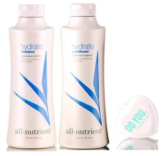 All Nutrient Hydrate Shampoo & Conditioner DUO Set, replenishes moisture (with Sleek Compact Mirror) (25 oz / 750ml Large DUO Kit) Beauty & Personal Care All Nutrient