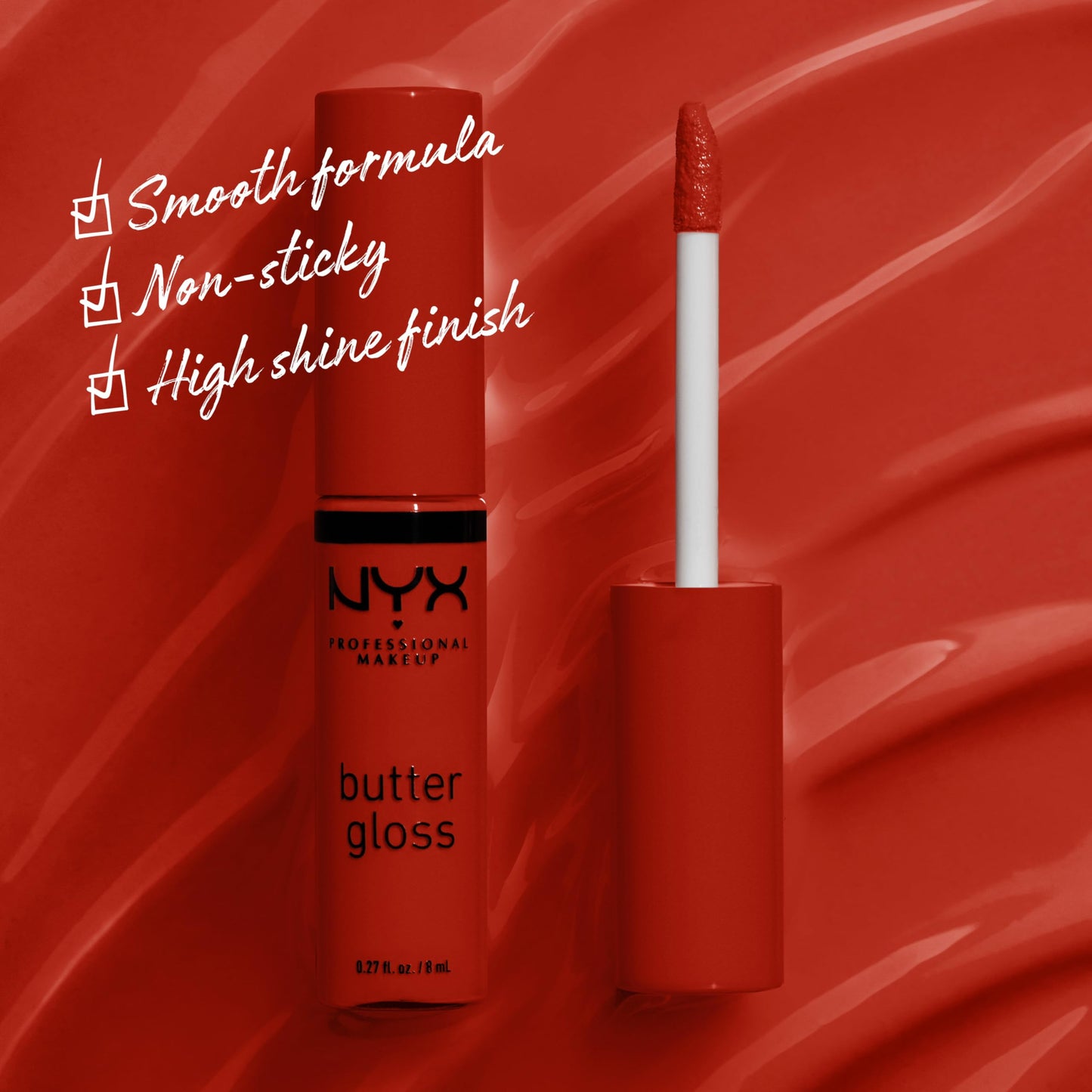 NYX PROFESSIONAL MAKEUP Butter Gloss, Non-Sticky Lip Gloss - Apple Crisp (Modern Red) Beauty & Personal Care NYX PROFESSIONAL MAKEUP