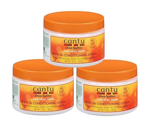 Cantu Natural Hair Leave-In Conditioner Cream Jar 12 Ounce (354ml) (3 Pack) Beauty & Personal Care Cantu