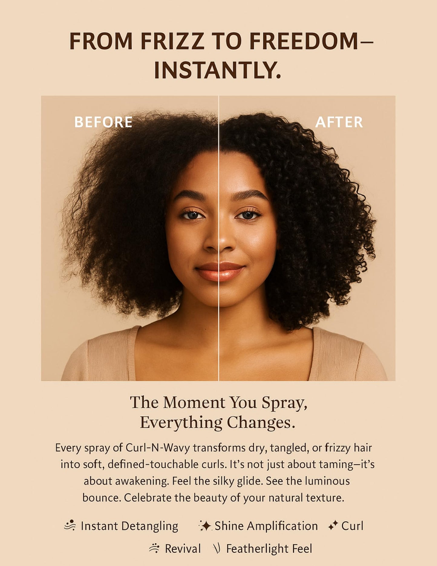 On Natural Curl-N-Wavy 4-in-1 Hair Enhancer For All Hair Texture [Avocado] 3.4 OZ Beauty & Personal Care On Natural
