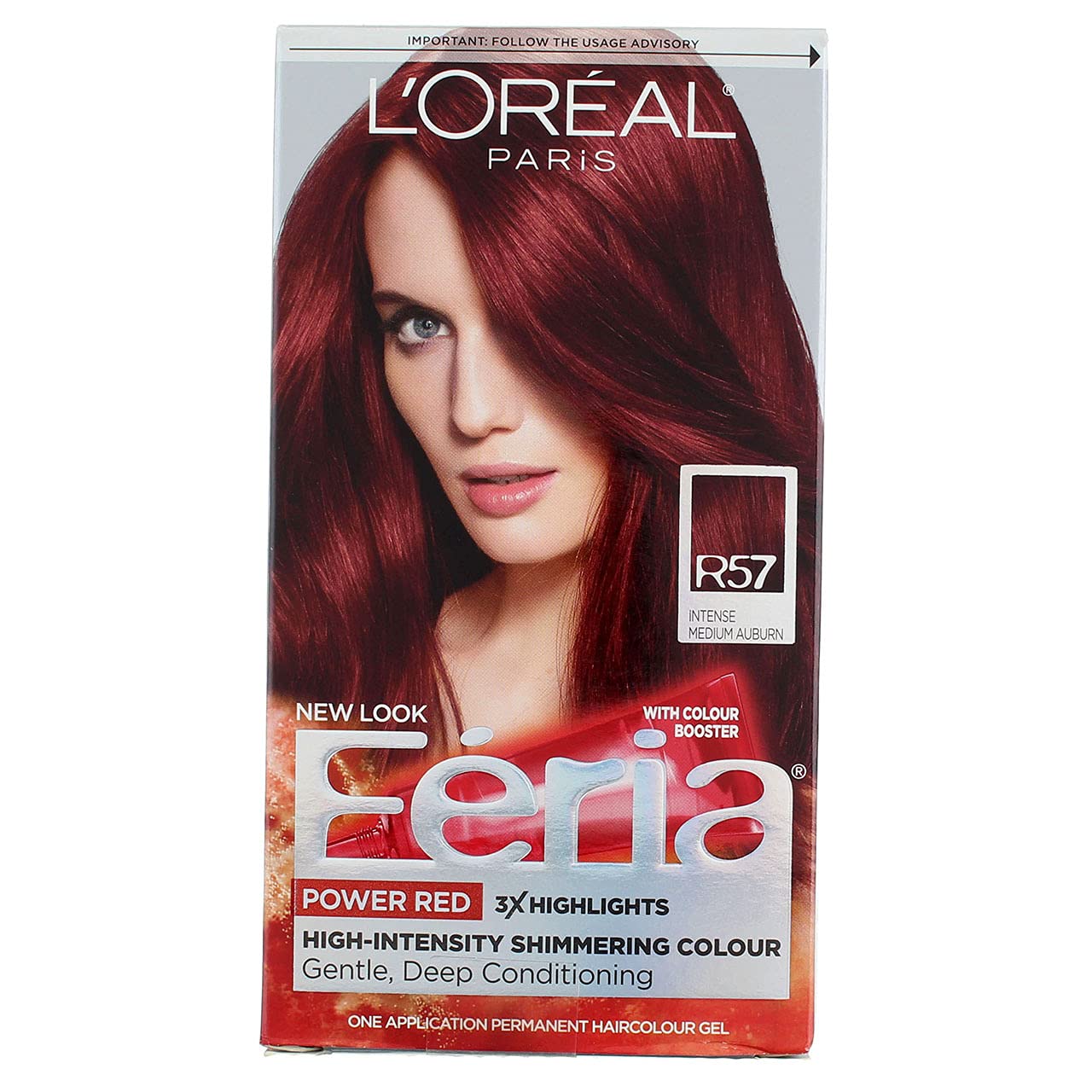 L'Oreal Paris Feria Permanent Haircolor, R57 Intense Medium Auburn 1 ea (Pack of 3) Beauty & Personal Care L'Oreal Paris