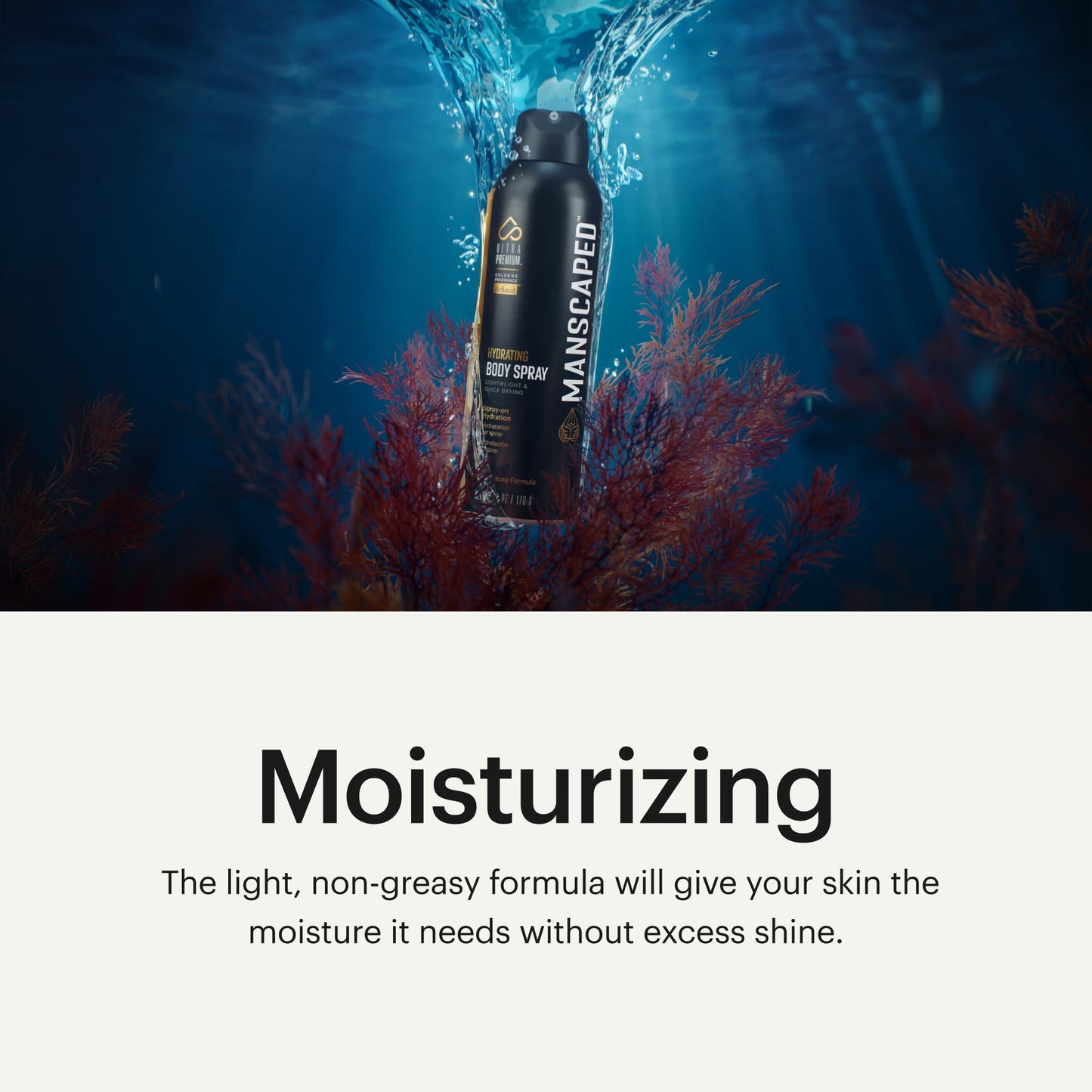 MANSCAPED® UltraPremium Hydrating Body Spray, Non-Greasy Quick Drying Spray-On Moisturizer Formula with Red Algae and Hyaluronic Acid Beauty & Personal Care MANSCAPED