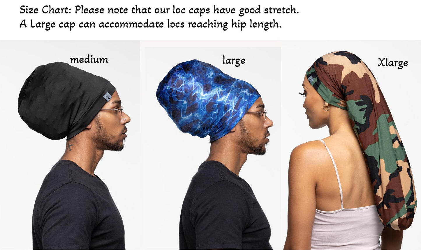 Fairy Black Mother Dreadlocks Loc Cap - Satin Bonnet Alternative for Locs, Men & Women Hair Cap for Sleeping & Everyday Wear, Breathable Stretch Fit Beauty and Personal Care My Fairy Black Mother